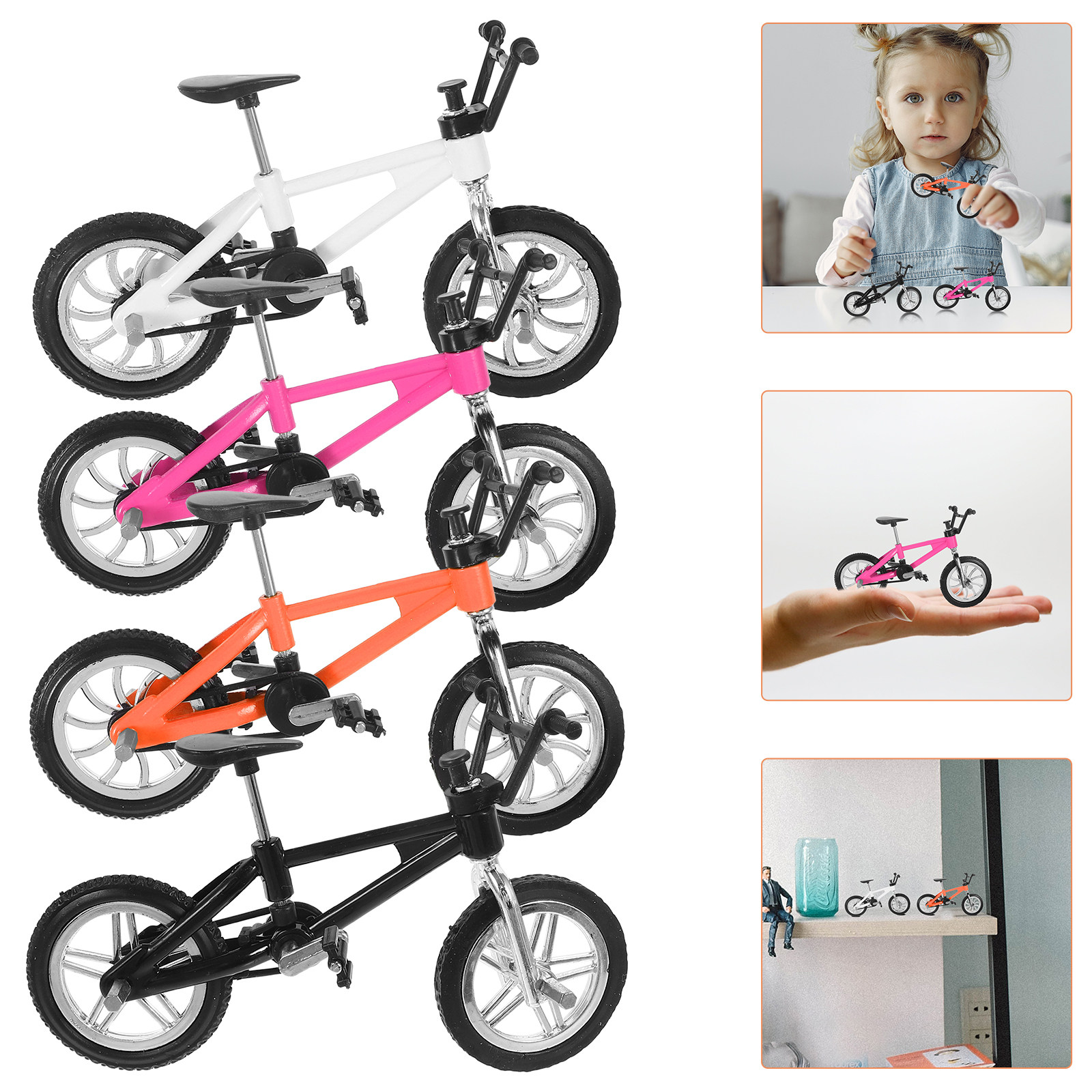 Mountain Biking Game - 4Pcs Simulation Mini Bike Models Finger