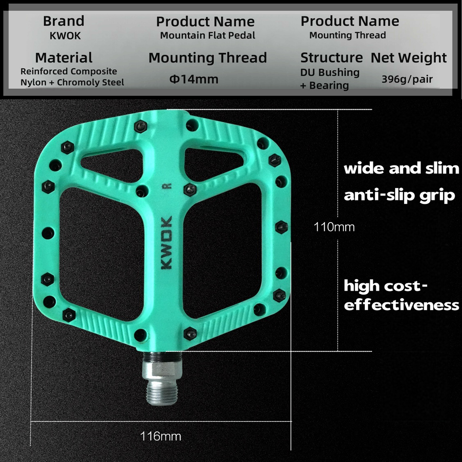 Bicycle Pedals Ultralight Bike - Pedal Platform Flat recension och pris