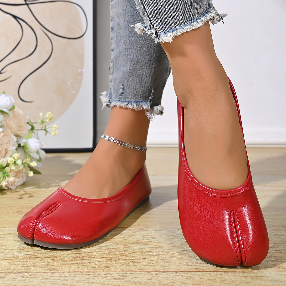 Women's Soft Leather Comfortab - Pedal Platform Flat recension och pris