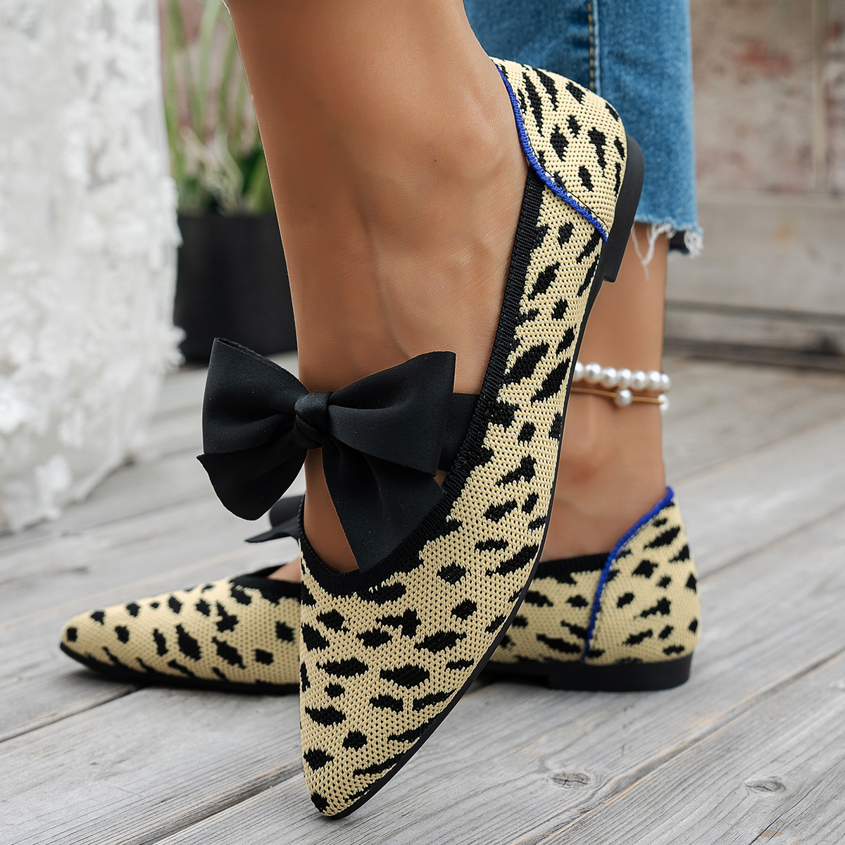 Women's New Pointy Knitted Bre - Pedal Platform Flat recension och pris