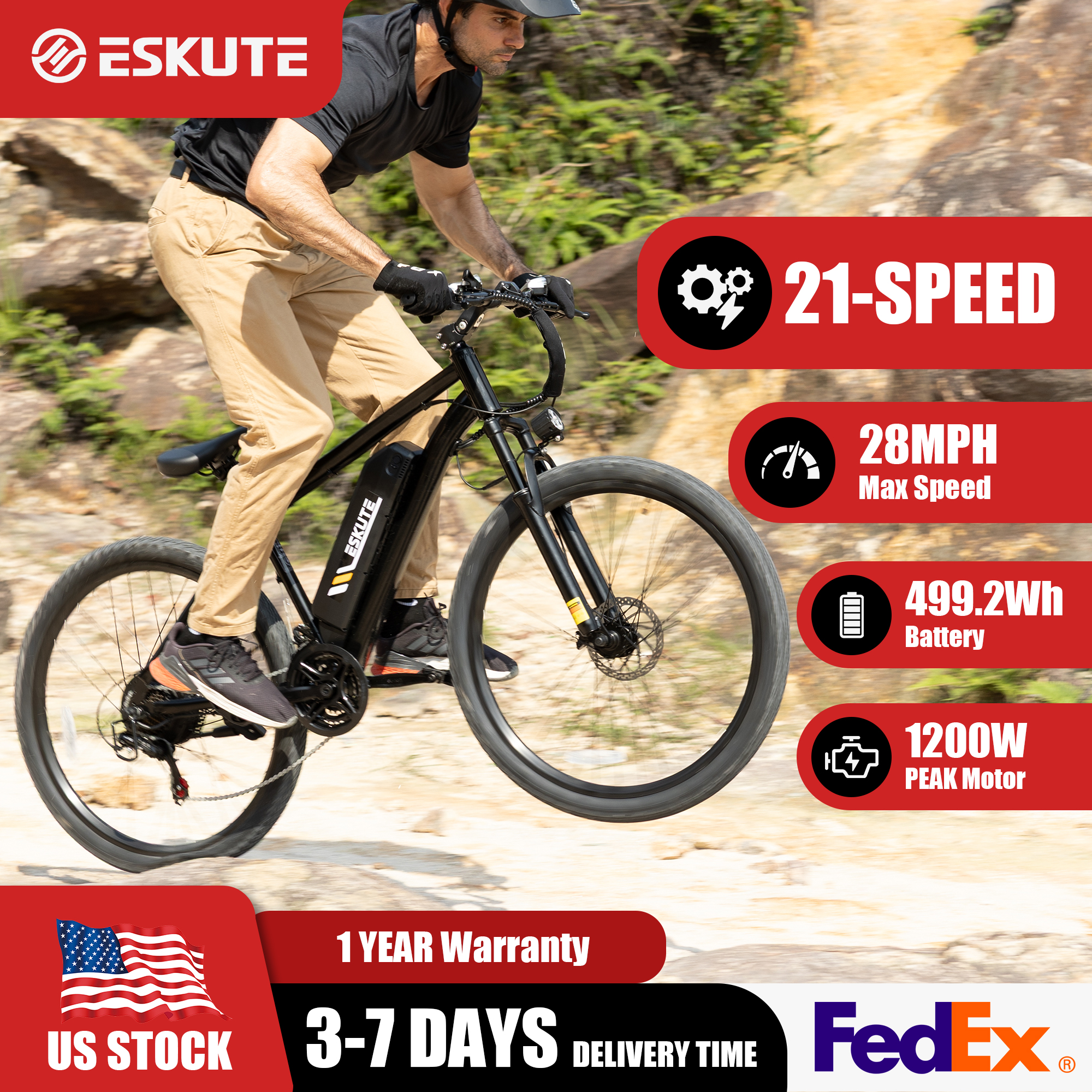 ESKUTE M200 Electric Bicycle   - Mountain Biking Gear recension och pris