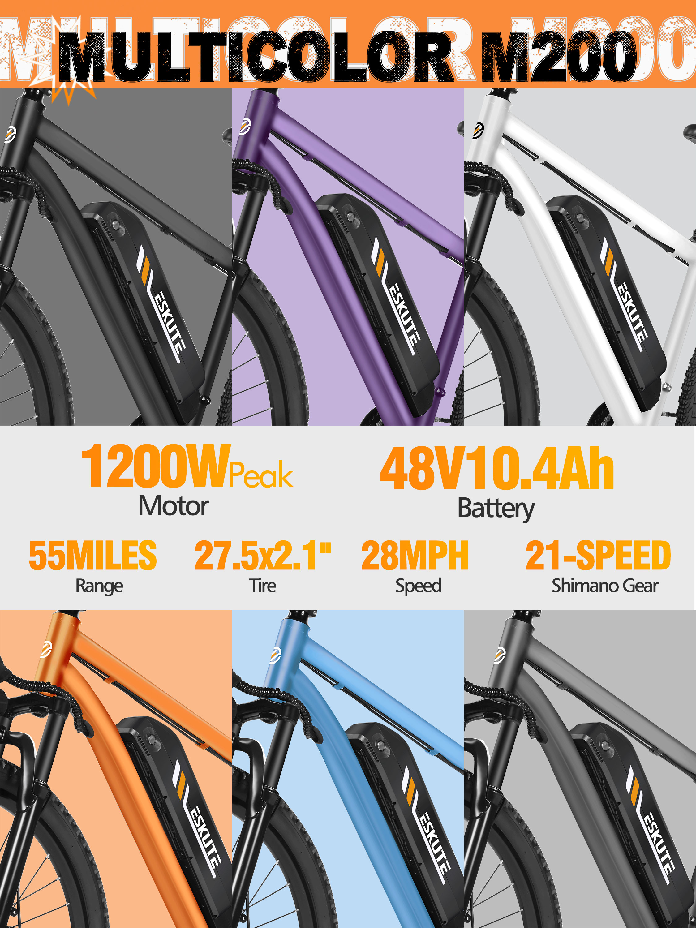 ESKUTE M200 Electric Bicycle   - Mountain Biking Gear recension och pris